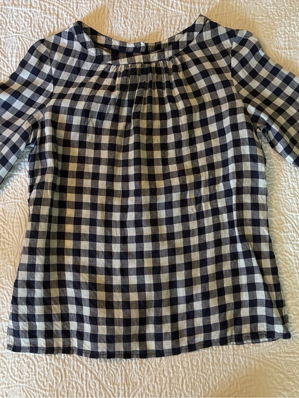 Boden gingham linen top, size US8